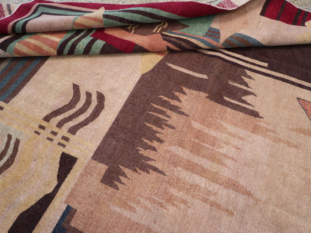 Vintage Indian Art Deco Room Size Carpet, No.28222 - Galerie Shabab