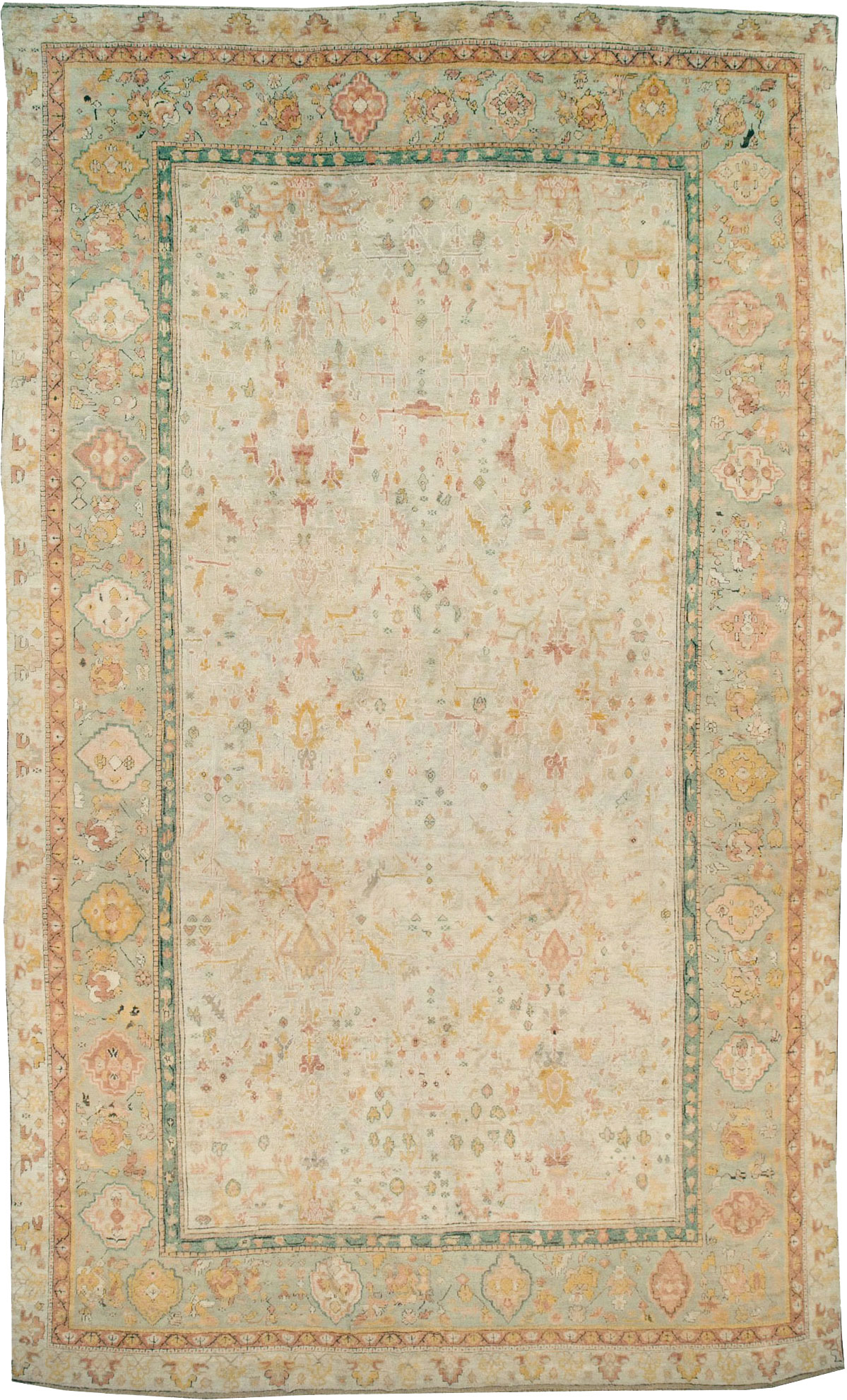 Antique Turkish Oushak Large Oversized Carpet, No.28226 - Galerie Shabab
