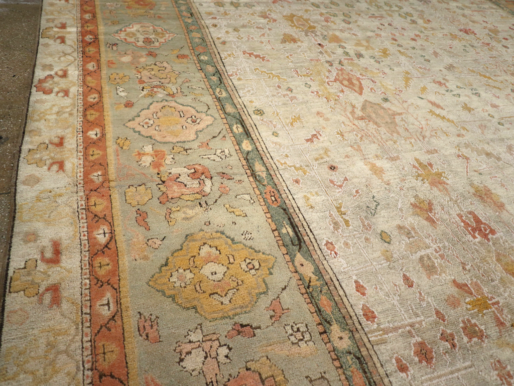 Antique Turkish Oushak Large Oversized Carpet, No.28226 - Galerie Shabab