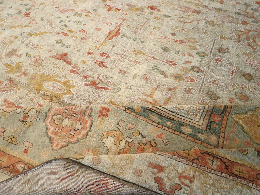 Antique Turkish Oushak Large Oversized Carpet, No.28226 - Galerie Shabab