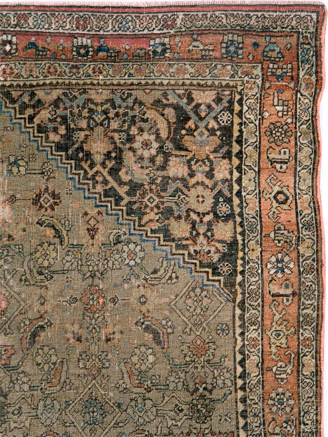 Antique Persian Bidjar Square Accent Rug, No.28231 - Galerie Shabab