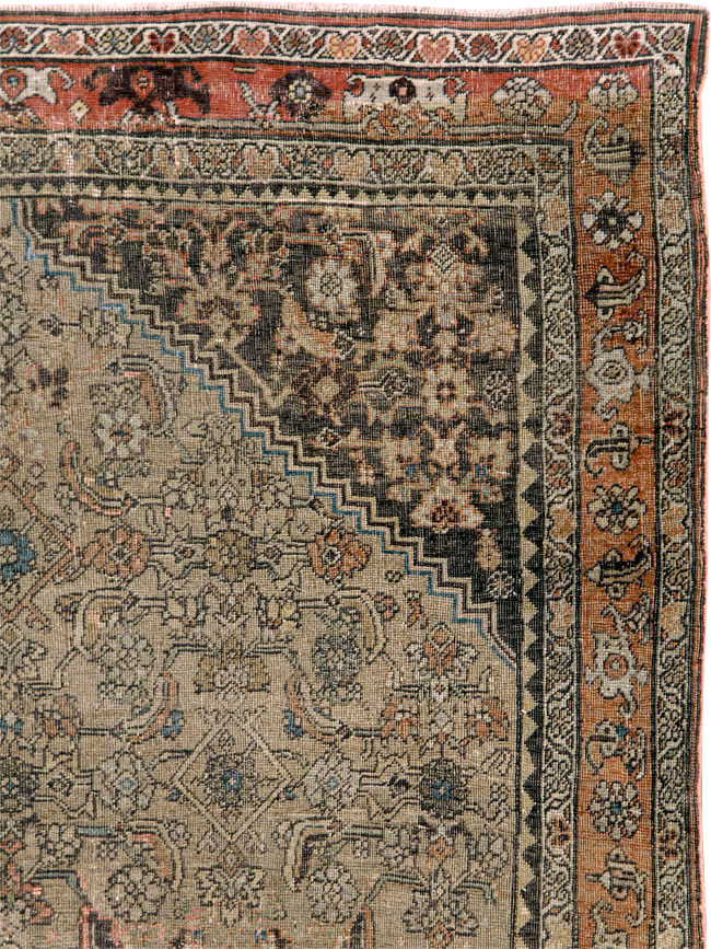 Antique Persian Bidjar Square Accent Rug, No.28231 - Galerie Shabab