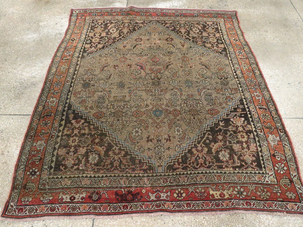 Antique Persian Bidjar Square Accent Rug, No.28231 - Galerie Shabab