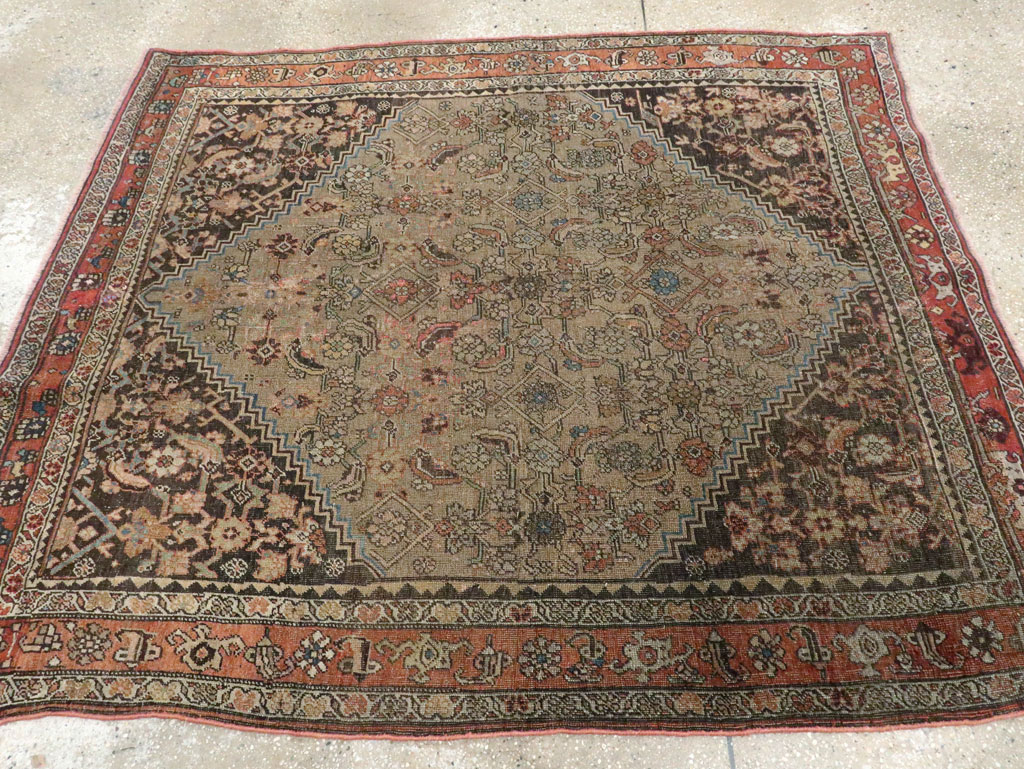 Antique Persian Bidjar Square Accent Rug, No.28231 - Galerie Shabab