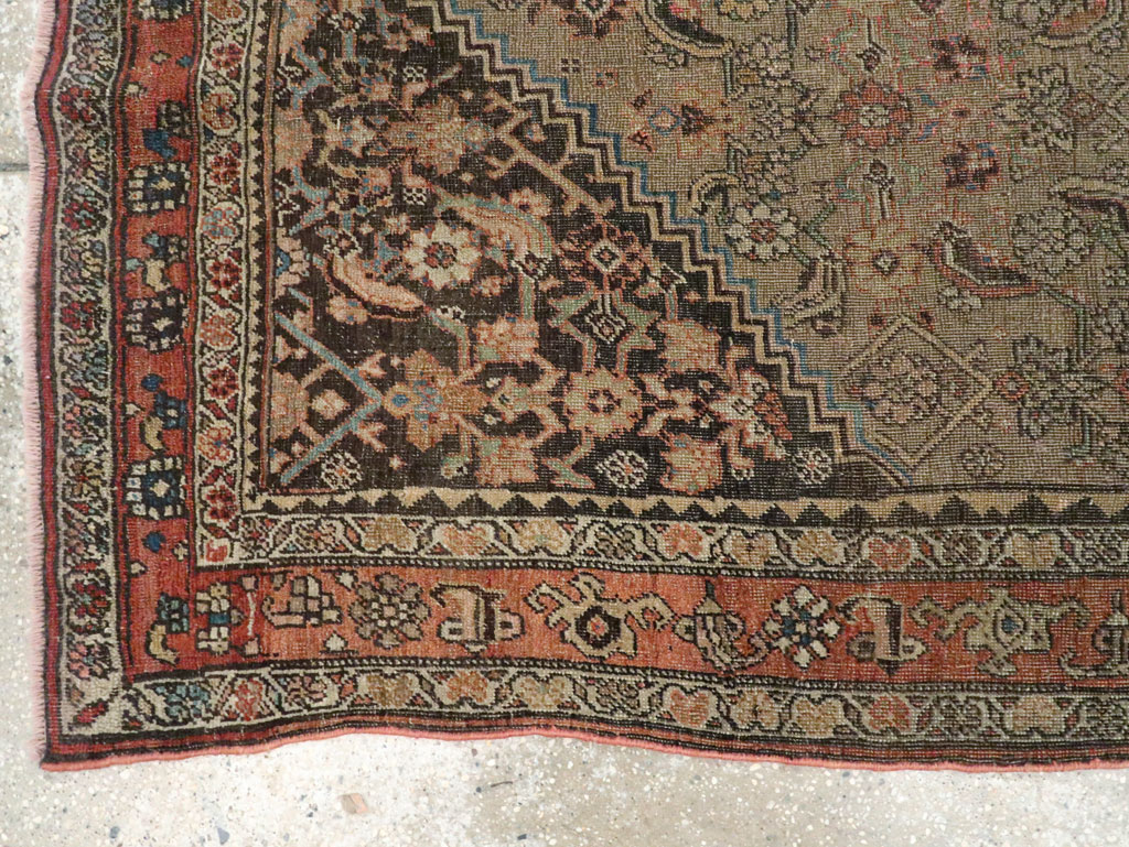 Antique Persian Bidjar Square Accent Rug, No.28231 - Galerie Shabab