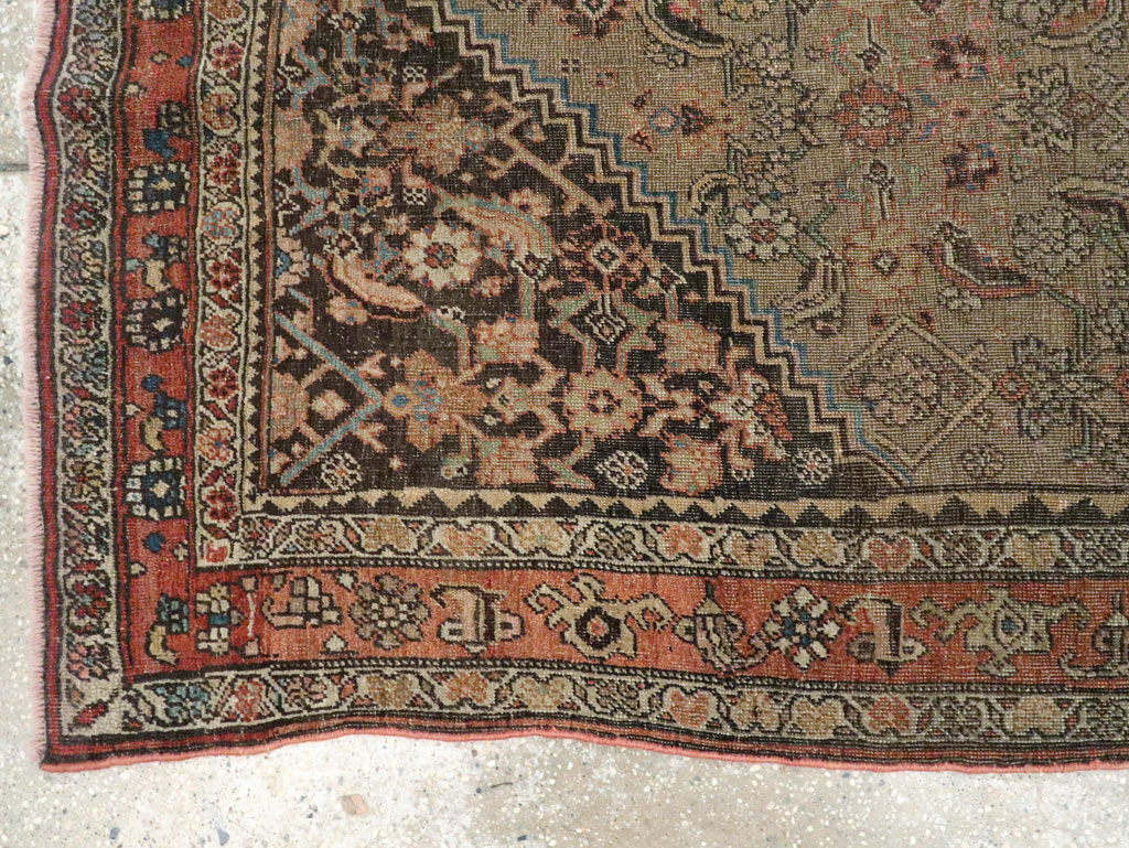 Antique Persian Bidjar Square Accent Rug, No.28231 - Galerie Shabab