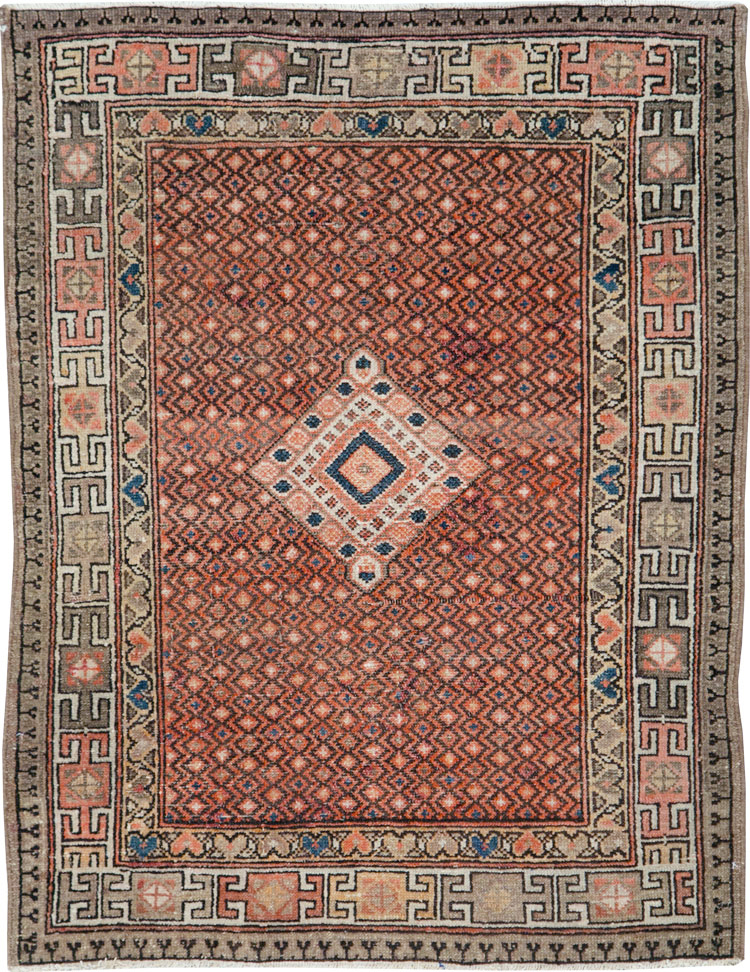 Antique Persian Malayer Throw Rug, No.28234 - Galerie Shabab