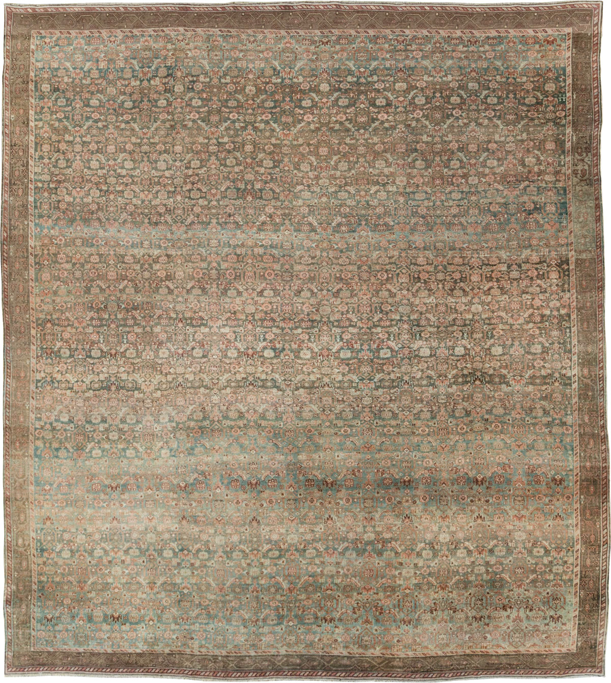 Antique Persian Bidjar Square Room Size Carpet, No.28237 - Galerie Shabab