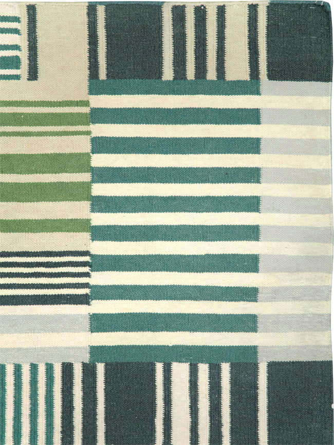 Modern Turkish Flatweave Accent Rug, No.28242 - Galerie Shabab