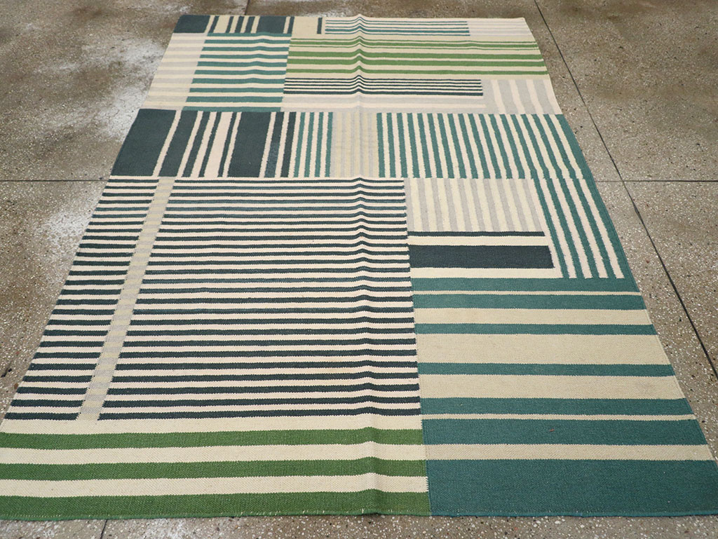 Modern Turkish Flatweave Accent Rug, No.28242 - Galerie Shabab
