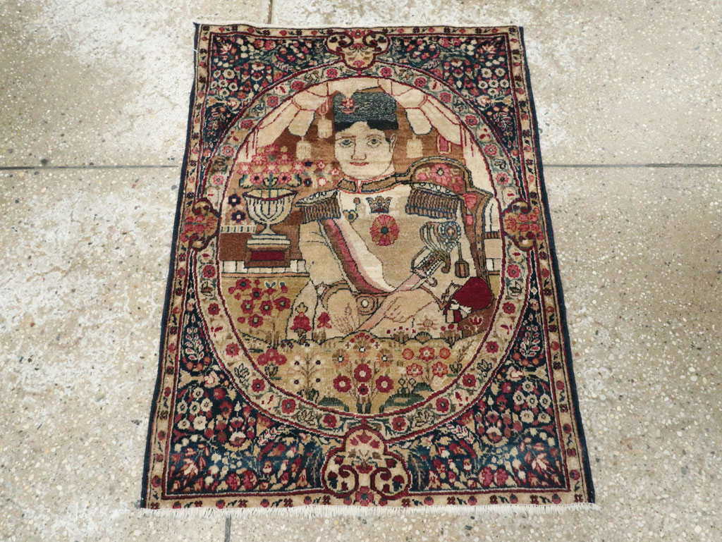 Antique Persian Lavar Kerman Pictorial Rug, No.28243 - Galerie Shabab