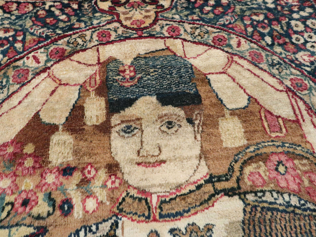Antique Persian Lavar Kerman Pictorial Rug, No.28243 - Galerie Shabab