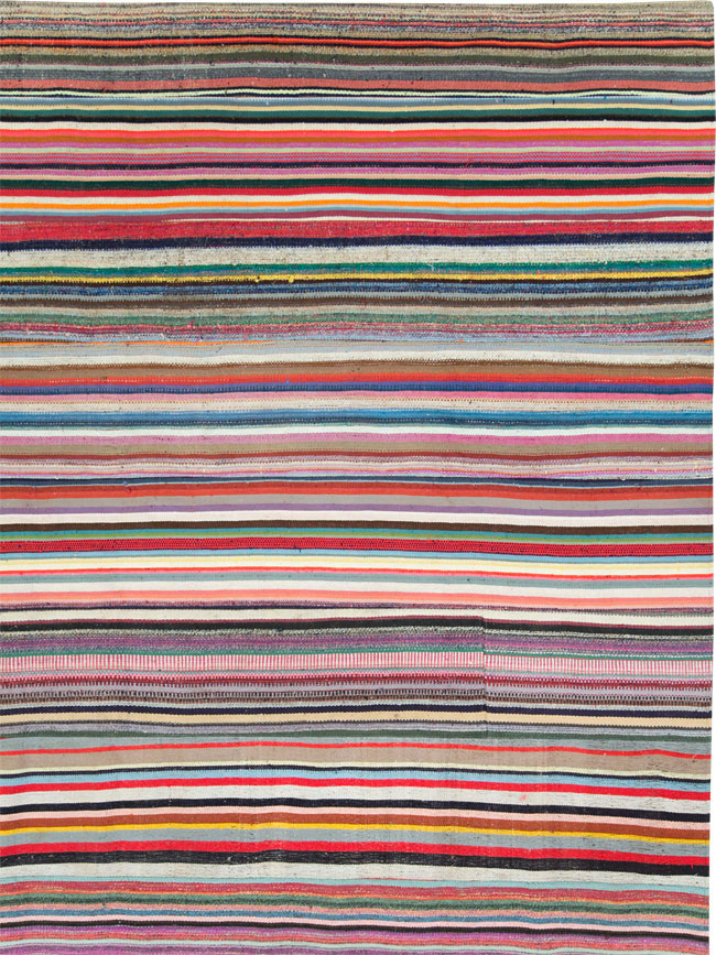 Modern Turkish Flatweave Rug, No.28249 - Galerie Shabab