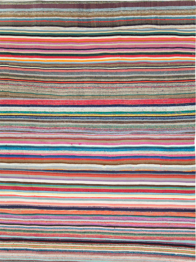 Modern Turkish Flatweave Rug, No.28249 - Galerie Shabab