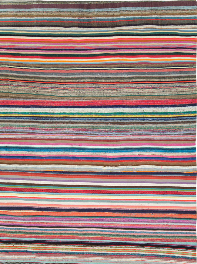 Modern Turkish Flatweave Rug, No.28249 - Galerie Shabab