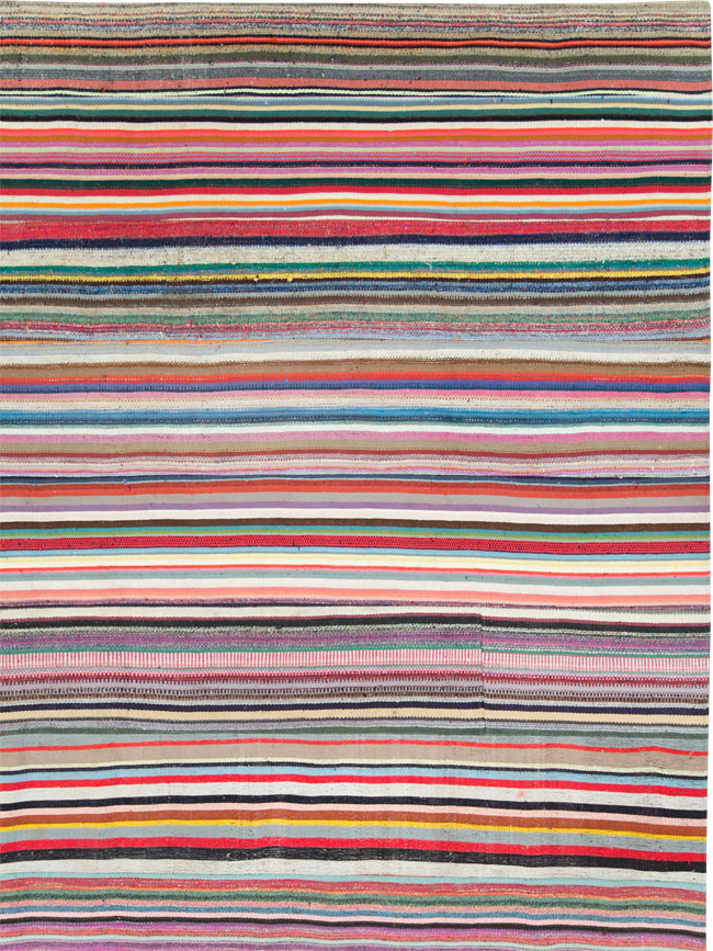 Modern Turkish Flatweave Rug, No.28249 - Galerie Shabab