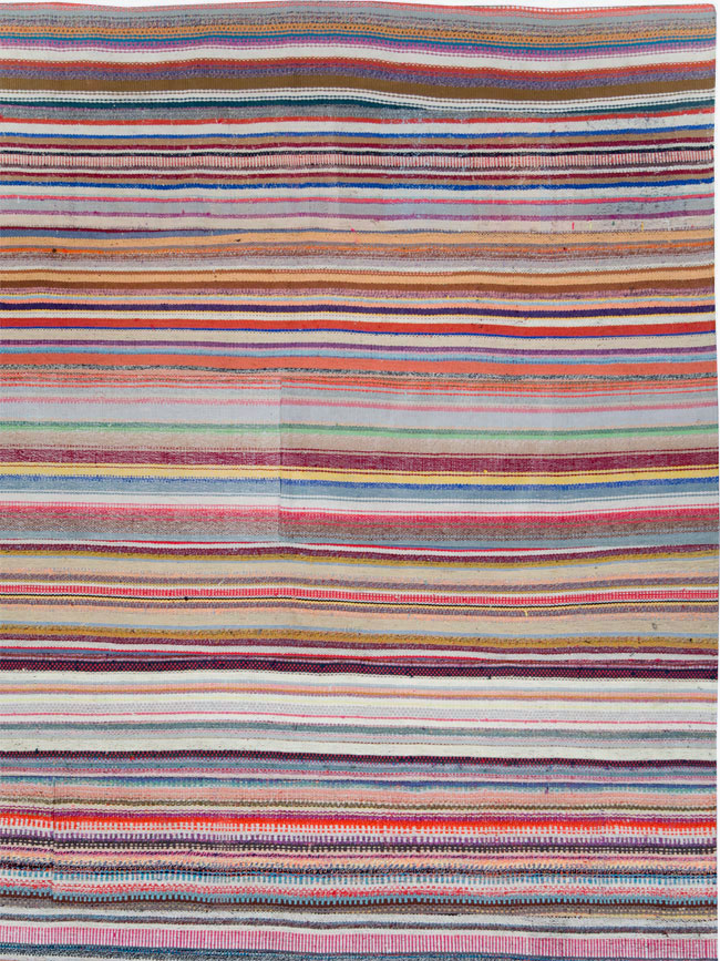 Vintage Turkish Flatweave Large Room Size Carpet, No.28250 - Galerie Shabab