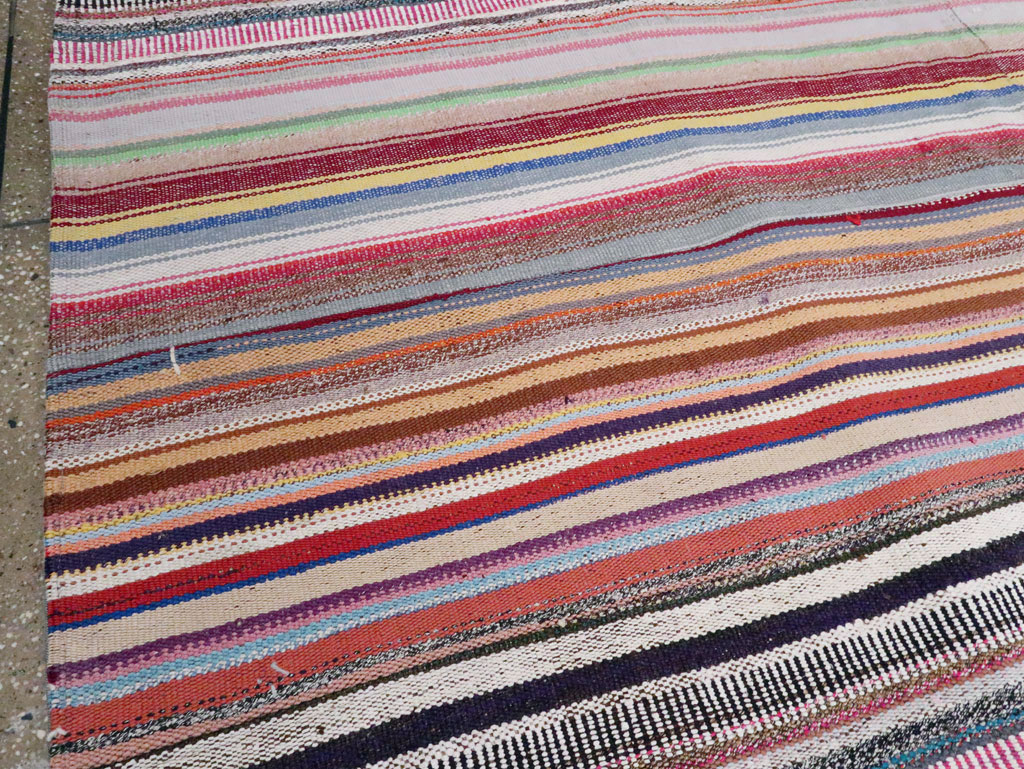 Vintage Turkish Flatweave Large Room Size Carpet, No.28250 - Galerie Shabab