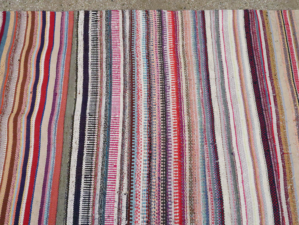 Vintage Turkish Flatweave Large Room Size Carpet, No.28250 - Galerie Shabab