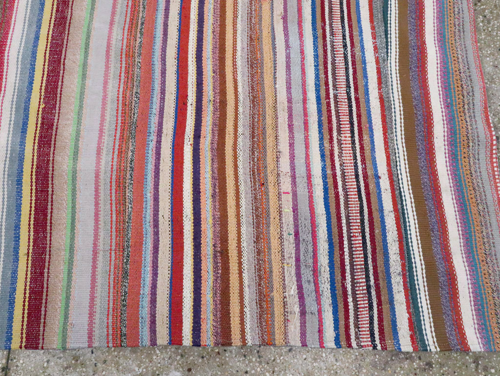 Vintage Turkish Flatweave Large Room Size Carpet, No.28250 - Galerie Shabab