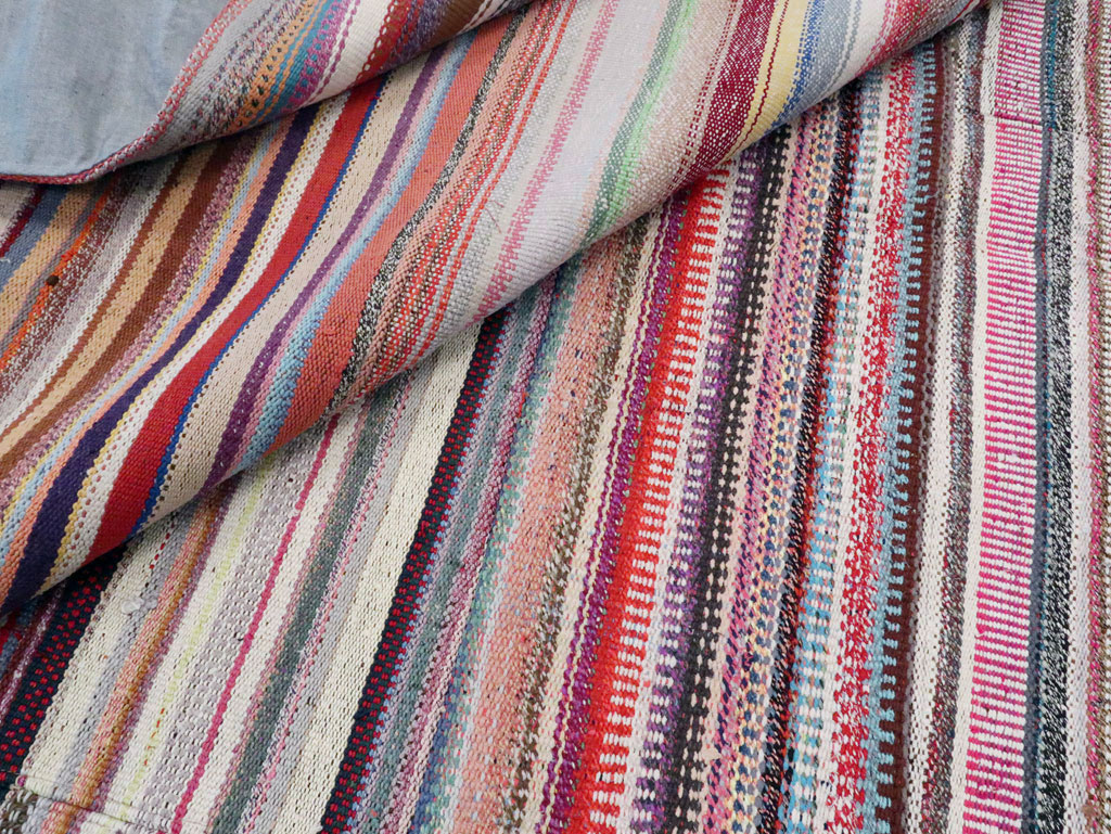Vintage Turkish Flatweave Large Room Size Carpet, No.28250 - Galerie Shabab