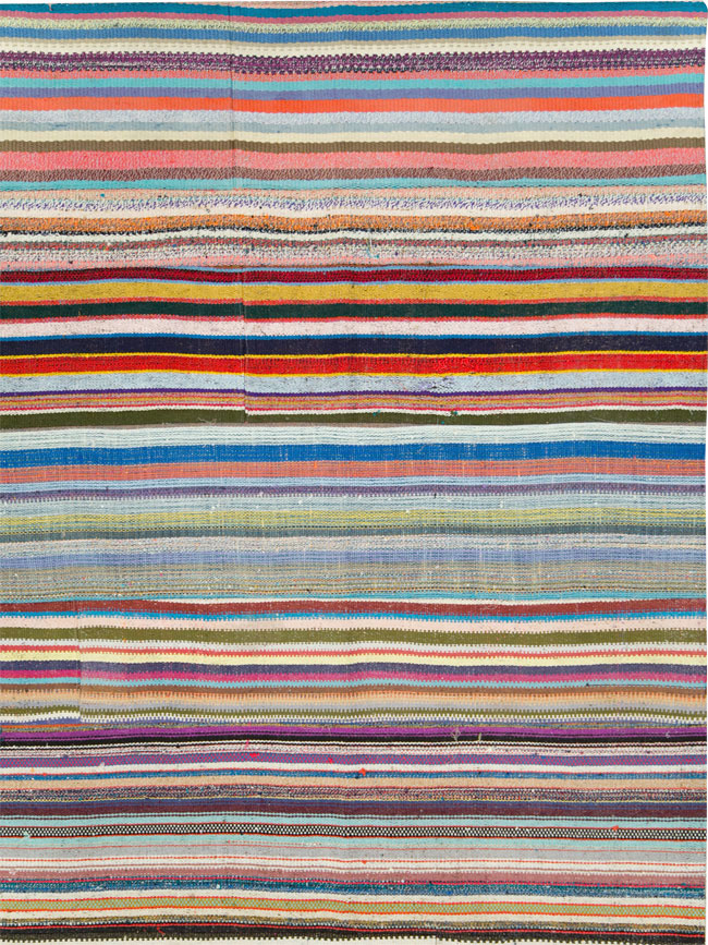 Modern Turkish Flatweave Room Size Carpet, No.28255 - Galerie Shabab