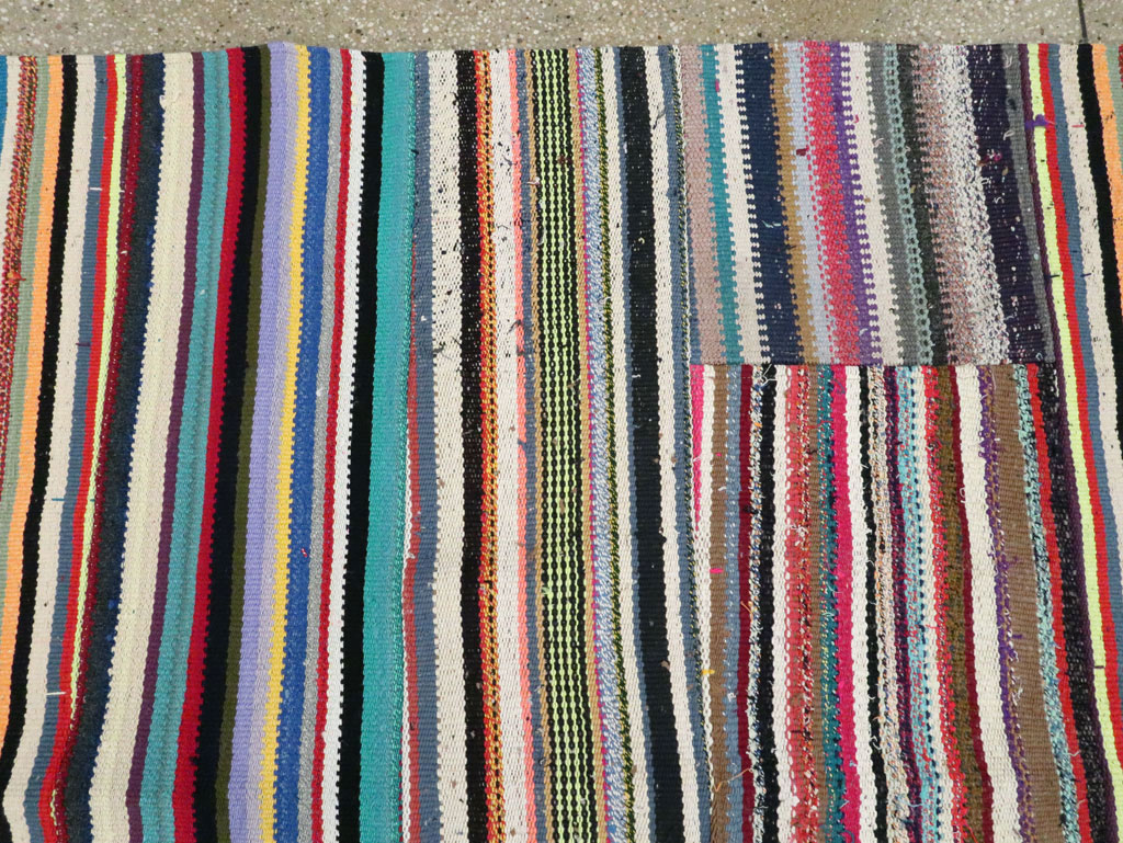 Modern Turkish Flatweave Room Size Carpet, No.28255 - Galerie Shabab