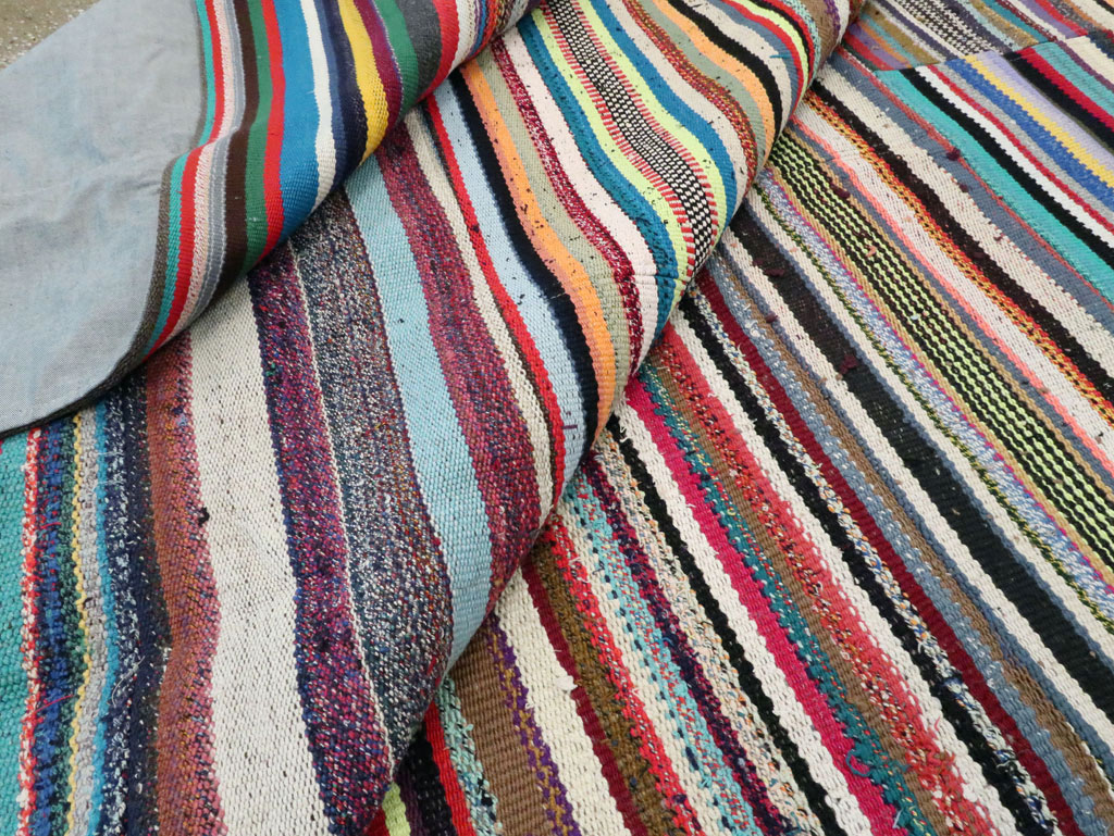 Modern Turkish Flatweave Room Size Carpet, No.28255 - Galerie Shabab