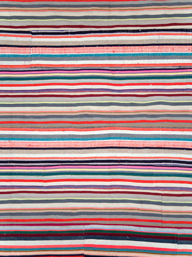 Vintage Turkish Flatweave Room Size Carpet, No.28256 - Galerie Shabab