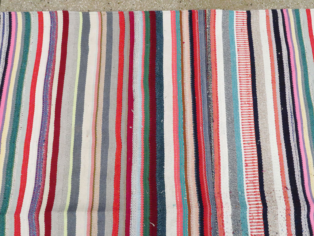 Vintage Turkish Flatweave Room Size Carpet, No.28256 - Galerie Shabab