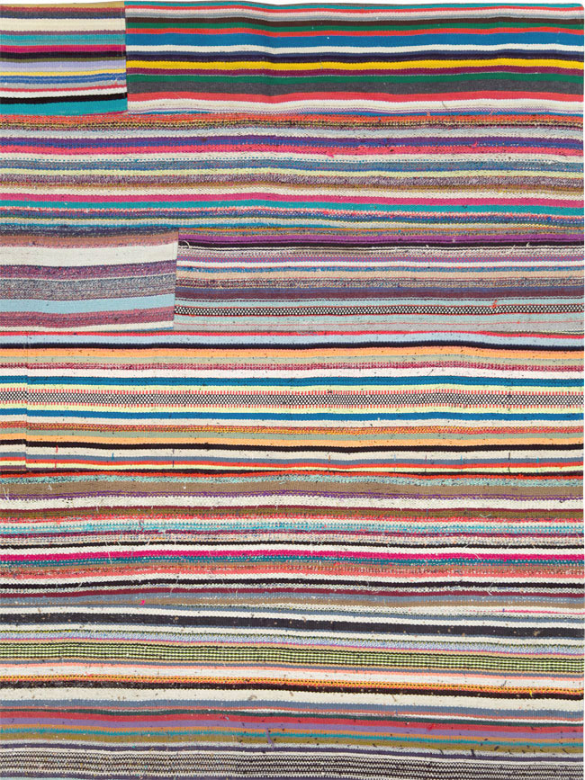 Modern Turkish Flatweave Room Size Carpet, No.28257 - Galerie Shabab