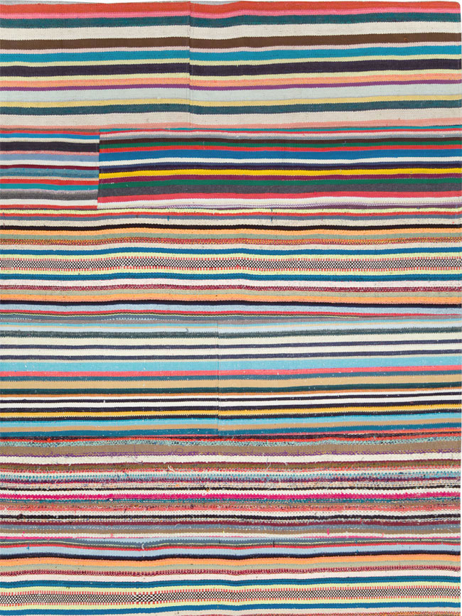 Modern Turkish Flatweave Room Size Carpet, No.28257 - Galerie Shabab