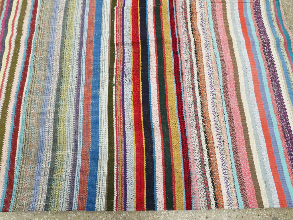 Modern Turkish Flatweave Room Size Carpet, No.28257 - Galerie Shabab