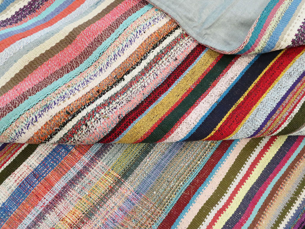 Modern Turkish Flatweave Room Size Carpet, No.28257 - Galerie Shabab