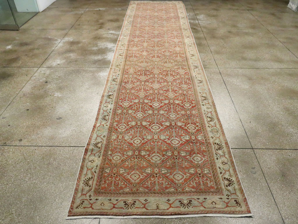 Antique Persian Malayer Wide Gallery Runner, No.28258 - Galerie Shabab