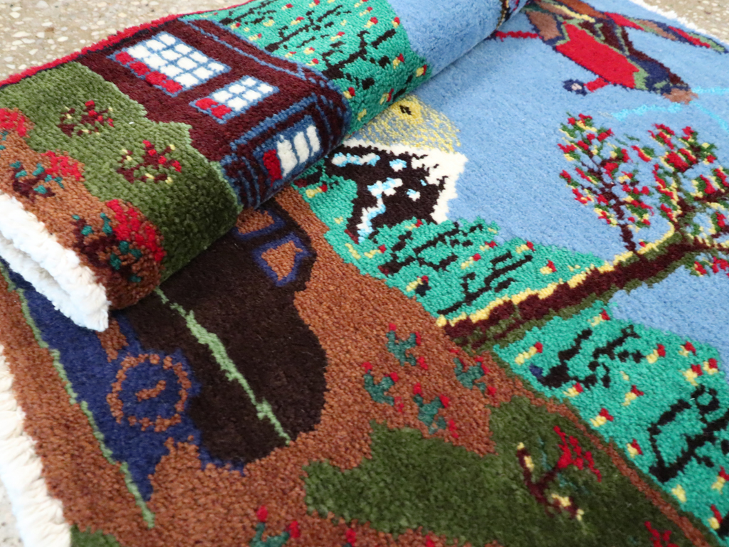 Vintage Persian Hamadan Pictorial Rug, No.28264 - Galerie Shabab