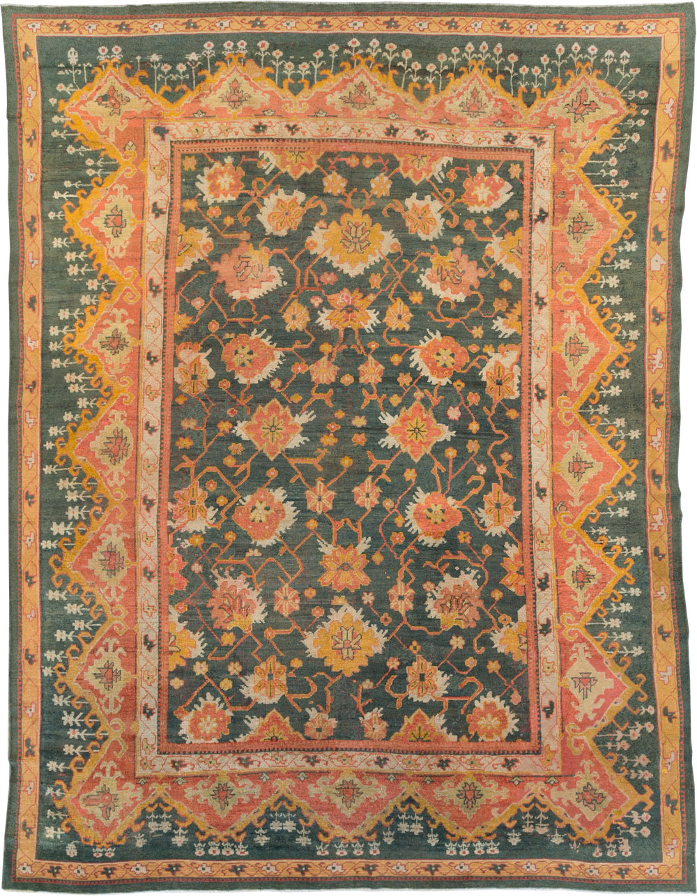 Antique Turkish Oushak Carpet, No.28266 - Galerie Shabab