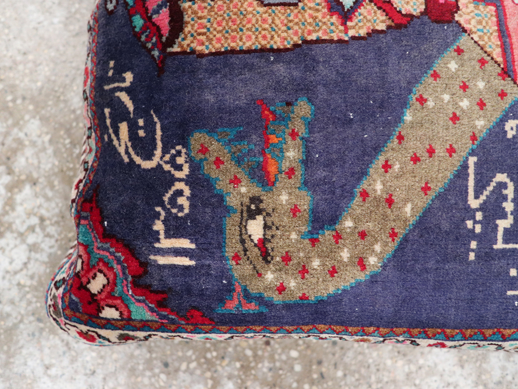 Vintage Persian Hamadan Pictorial Pillow, No.28292 - Galerie Shabab