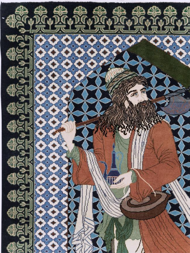 Vintage Persian Tabriz Pictorial Rug, No.28297 - Galerie Shabab