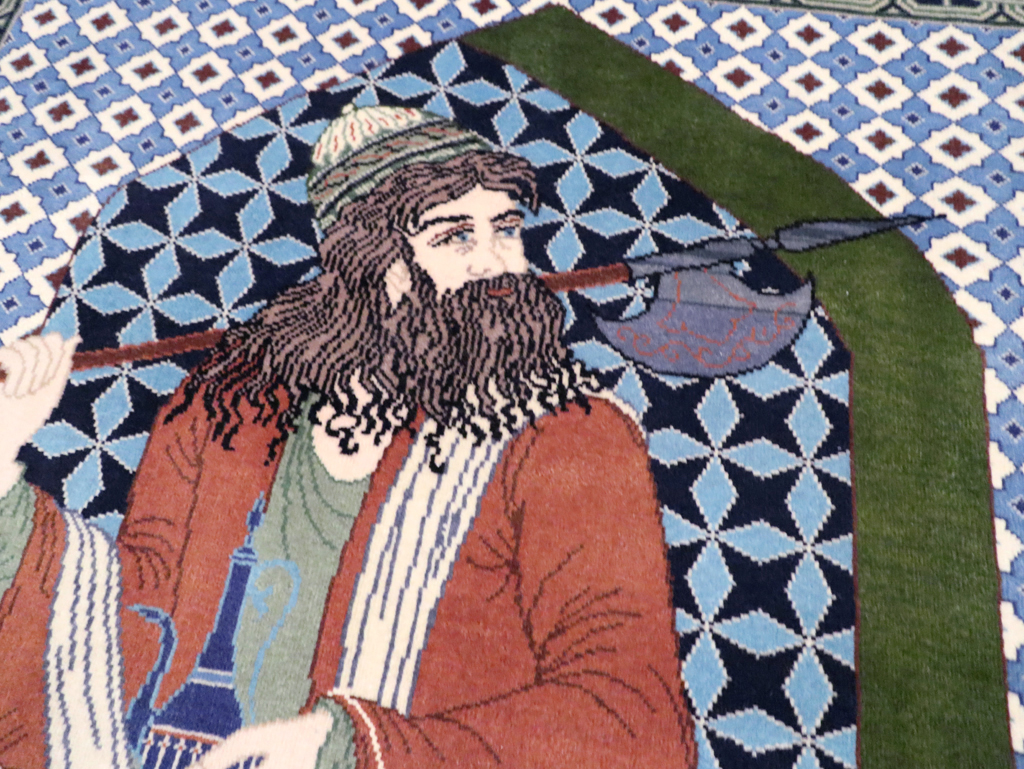 Vintage Persian Tabriz Pictorial Rug, No.28297 - Galerie Shabab