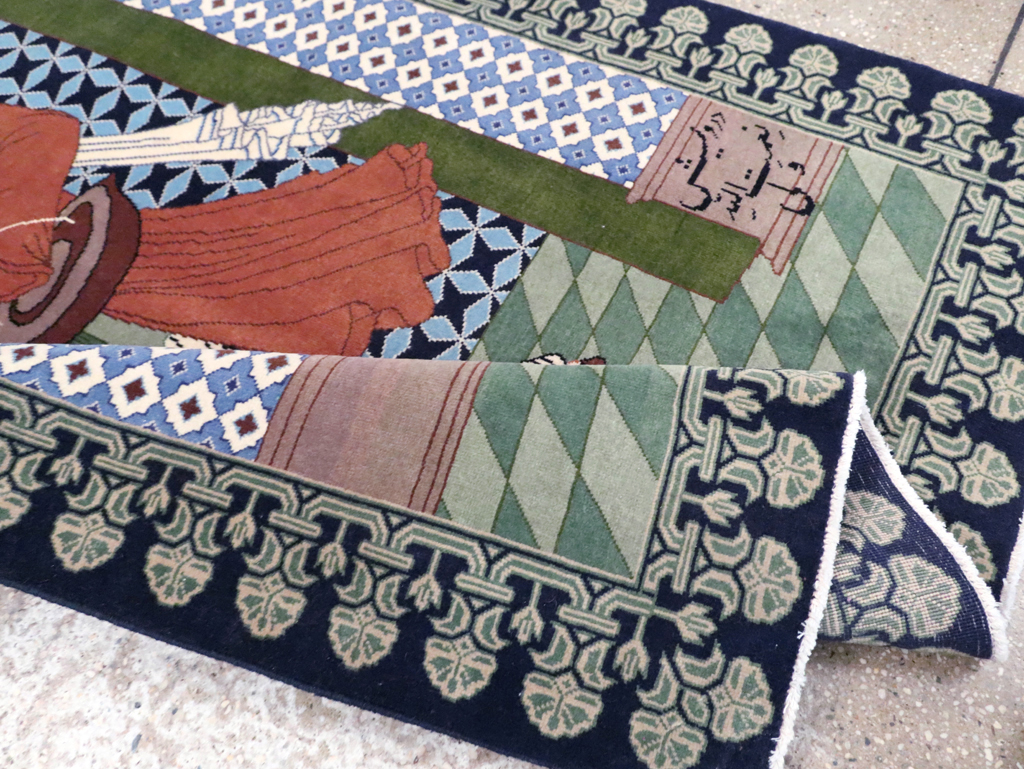 Vintage Persian Tabriz Pictorial Rug, No.28297 - Galerie Shabab