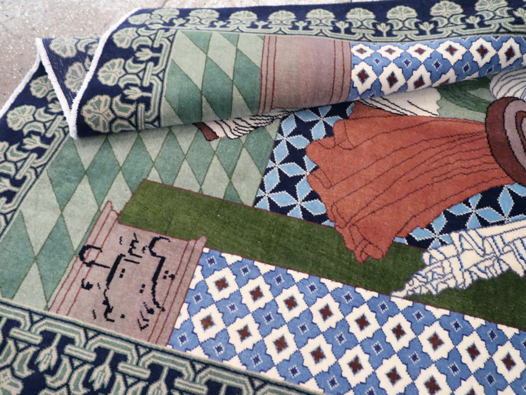 Vintage Persian Tabriz Pictorial Rug, No.28297 - Galerie Shabab