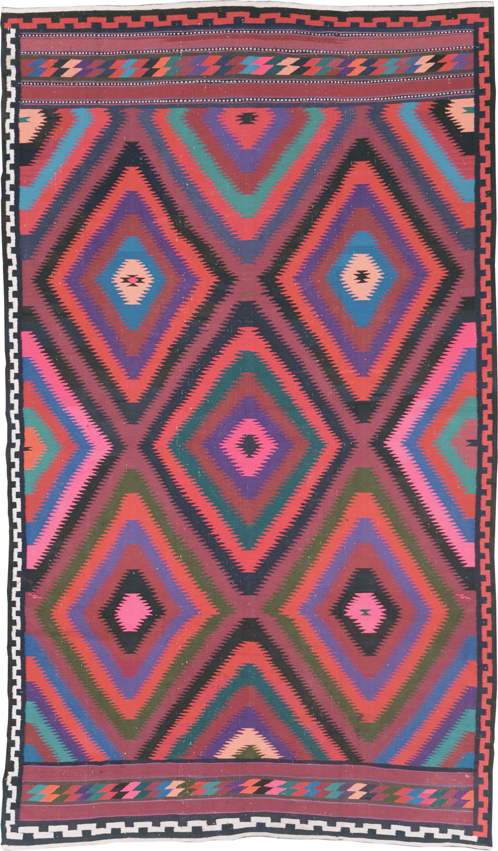 Vintage Persian Flatweave Kilim Accent Rug, No.28299 - Galerie Shabab
