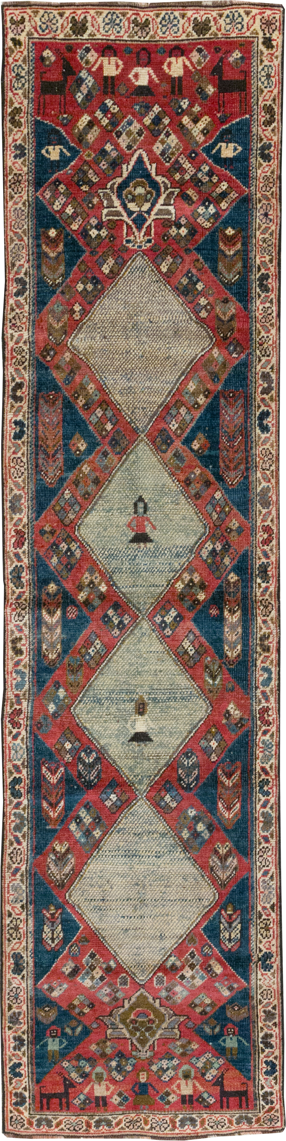 Vintage Persian Mahal Runner, No.28301 - Galerie Shabab