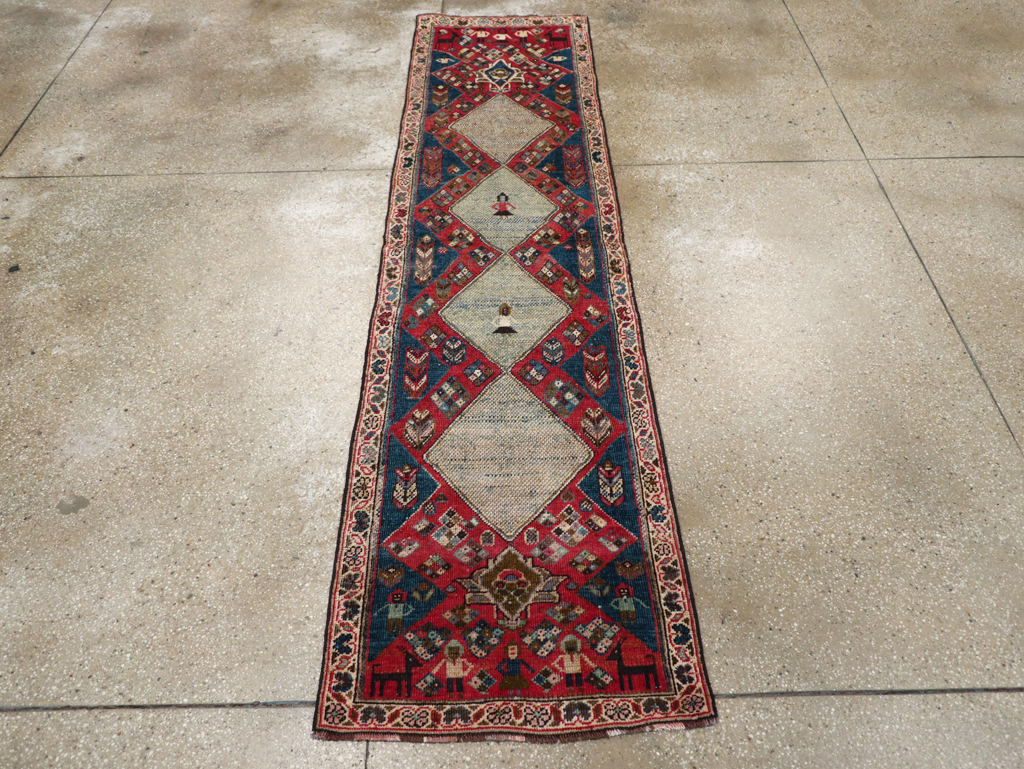 Vintage Persian Mahal Runner, No.28301 - Galerie Shabab