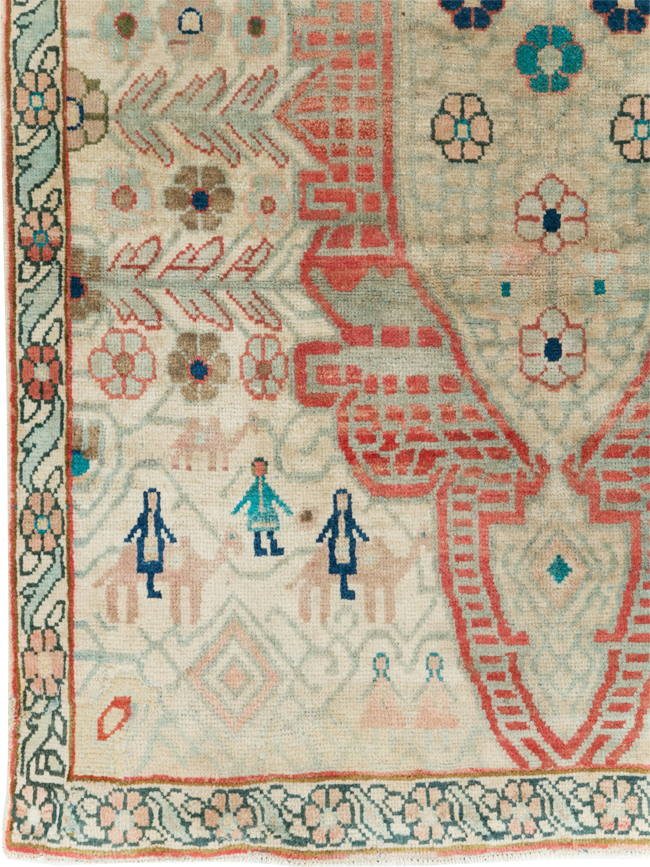 Vintage Persian Mahal Carpet, No.28302 - Galerie Shabab