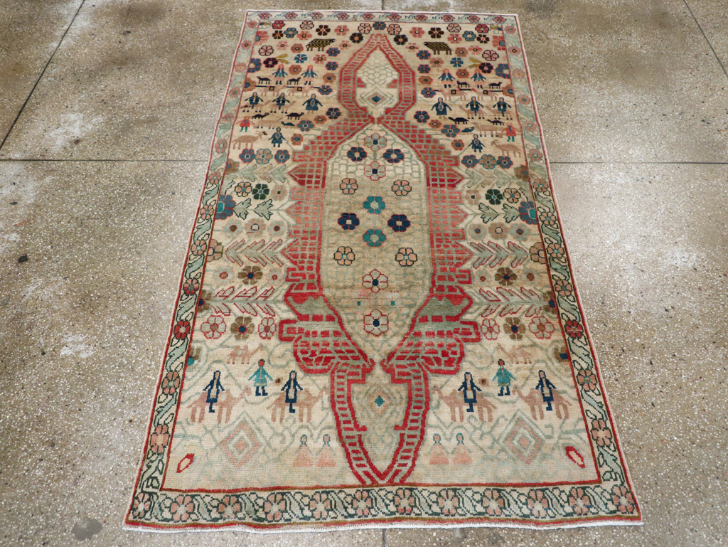 Vintage Persian Mahal Carpet, No.28302 - Galerie Shabab