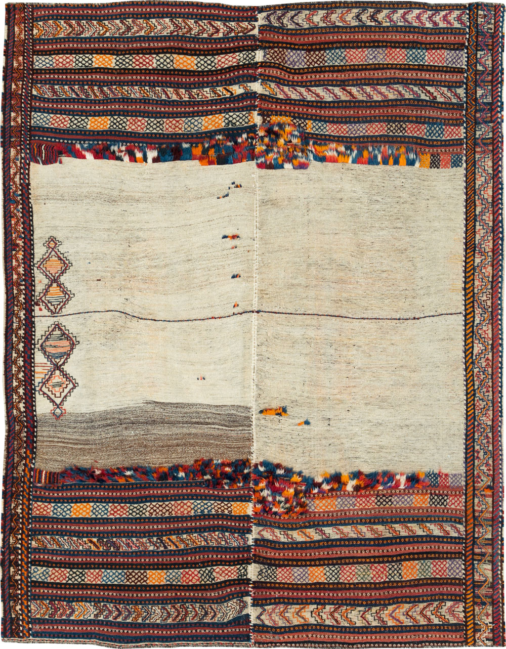Vintage Persian Chaharmahal Bakhtiari Tacheh Flatweave Kilim, No.28306 - Galerie Shabab