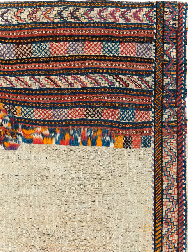 Vintage Persian Chaharmahal Bakhtiari Tacheh Flatweave Kilim, No.28306 - Galerie Shabab