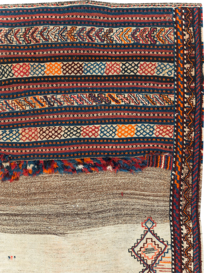 Vintage Persian Chaharmahal Bakhtiari Tacheh Flatweave Kilim, No.28306 - Galerie Shabab